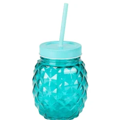 Gifi Bocal verre + paille couleur