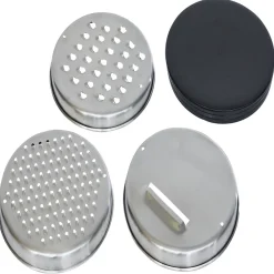 Gifi Bol à mixer inox avec base silicone et 3 râpes Ø22xH11,2cm