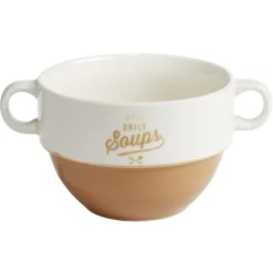 Gifi Bol à soupe en faïence bicolore 600 ml