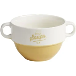 Gifi Bol à soupe en faïence bicolore 600 ml
