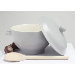 Gifi Bol à soupe gris avec couvercle
