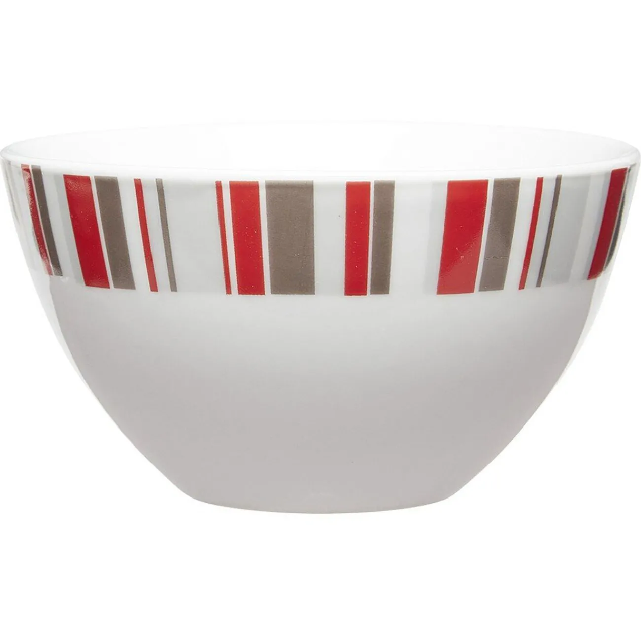 Gifi Bol blanc décor taupe et rouge