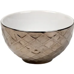 Gifi Bol céramique argenté, Ø 11 cm, 2 modèles