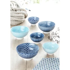 Gifi Bol céramique décor relief bleu