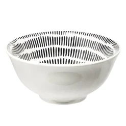 Gifi Bol Dakar en porcelaine blanc et motif noir Ø16xH7,8cm