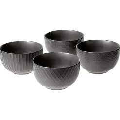 Gifi Bol en grès noir x4