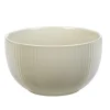 Gifi Bol en porcelaine uni lin avec rainures verticales en relief