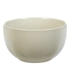 Gifi Bol en porcelaine uni lin avec rainures verticales en relief