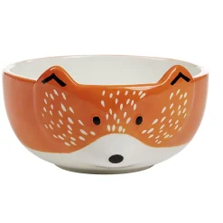 Gifi Bol forme tête de renard en faïence marron et blanc