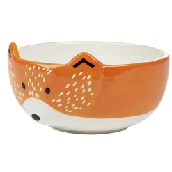 Gifi Bol forme tête de renard en faïence marron et blanc