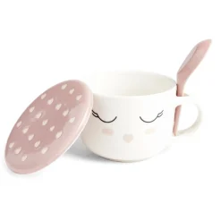 Gifi Bol jumbo 62cl avec cuillère et couvercle blush girly