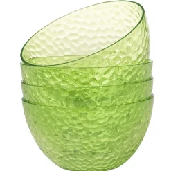Gifi Bol plastique vert martelé x4