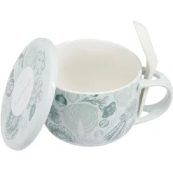 Gifi Bol soupe jumbo 62cl et cuillère porcelaine nature
