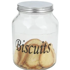 Gifi Bonbonniere verre transparent avec couvercle inox 3 L