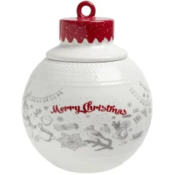 Gifi Bonbonnière en céramique décor Noël rouge blanc