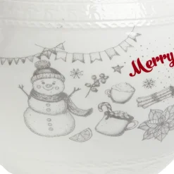 Gifi Bonbonnière en céramique décor Noël rouge blanc