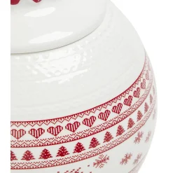 Gifi Bonbonnière en céramique décor Noël rouge blanc