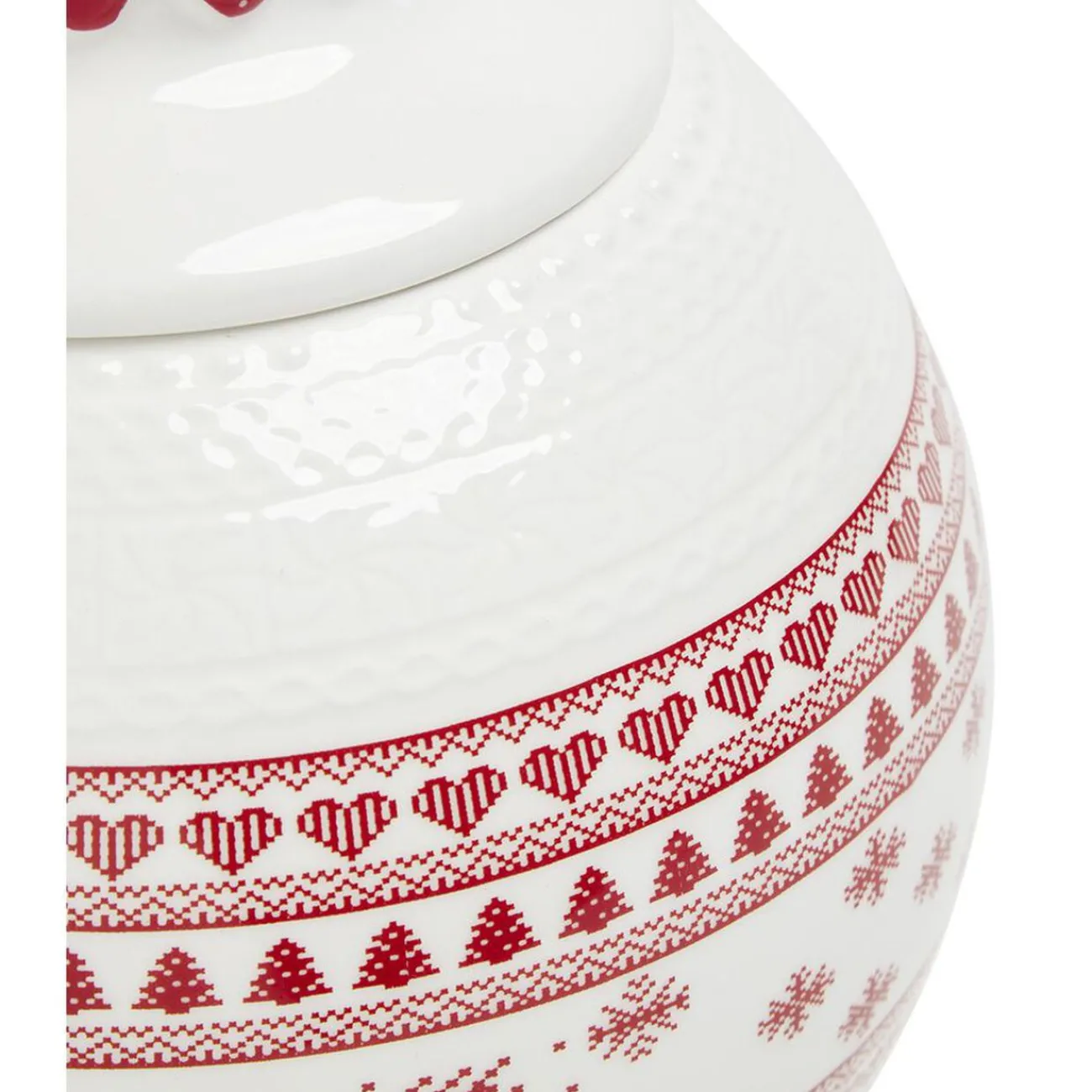 Gifi Bonbonnière en céramique décor Noël rouge blanc