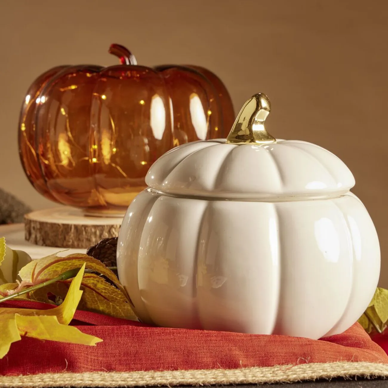 Gifi Bonbonnière Halloween forme citrouille porcelaine blanc Ø18 cm