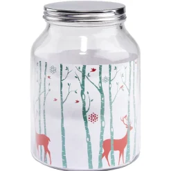 Gifi Bonbonnière Noël rennes verre cordelette rouge et blanc 3 L