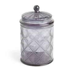 Gifi Bonbonnière plastique effet capitonné noir ou transparent Ø10xH20cm