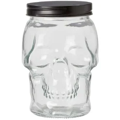 Gifi Bonbonnière transparente design Tête de mort Halloween 1,5L