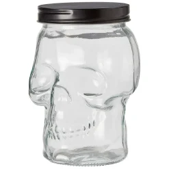 Gifi Bonbonnière transparente design Tête de mort Halloween 1,5L