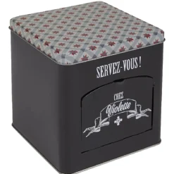 Gifi Boîte à biscuits carrée design "Servez-vous - Chez Violette"