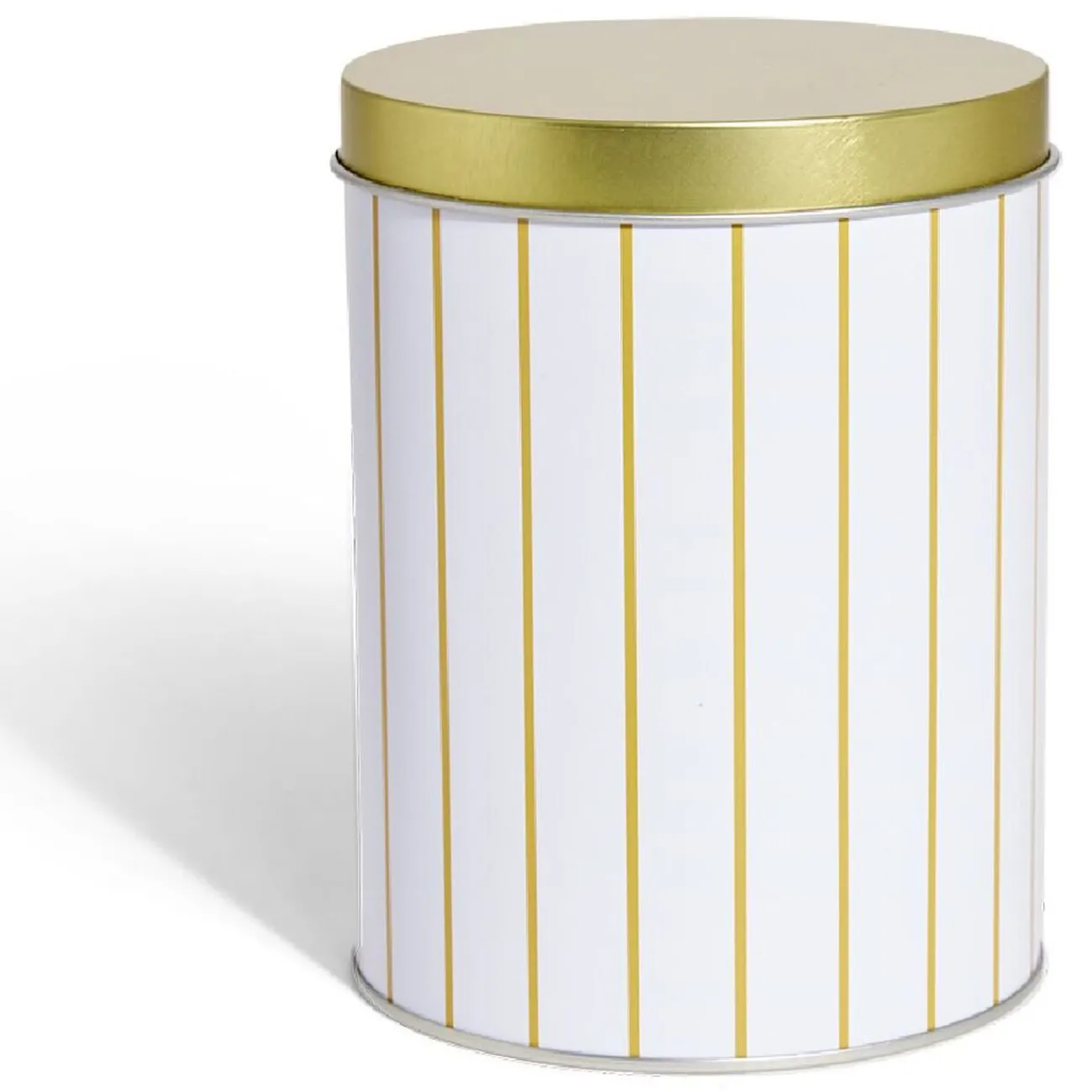 Gifi Boîte à biscuits ronde métal blanc doré Ø10,5H14cm