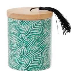 Gifi Nettoyage Et Entretien|Boîte à coton Jungle imprimé tropical feuillage vert