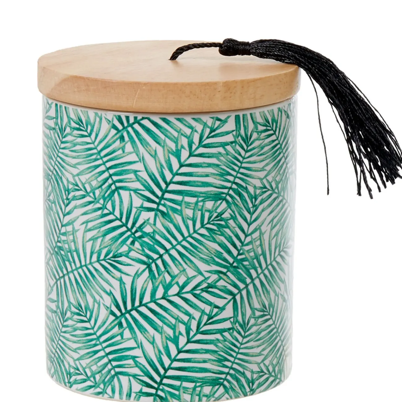 Gifi Nettoyage Et Entretien|Boîte à coton Jungle imprimé tropical feuillage vert