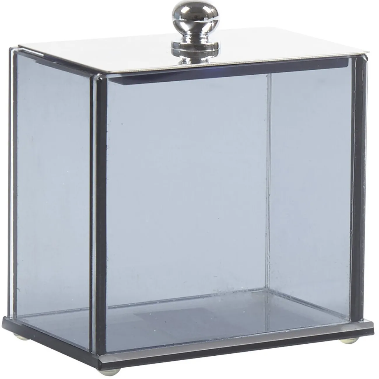 Gifi Rangement|Boîte à coton verre noir transparent