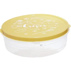 Gifi Boîte à crêpes ronde avec couvercle imprimé motif cuisine Ø28xH9 cm