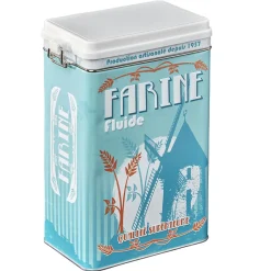 Gifi Boîte à farine en métal design vintage bleu