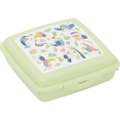 Gifi Boîte à goûter carrée plastique vert 15x14,5xH5cm