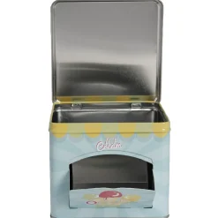 Gifi Boîte à gâteaux bleue décor glace multicolore