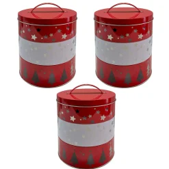 Gifi Boîte à gâteaux ronde métal imprimé Noël 3 niveaux
