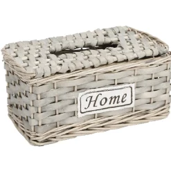 Gifi Rangement|Boîte à mouchoirs tressé gris HOME