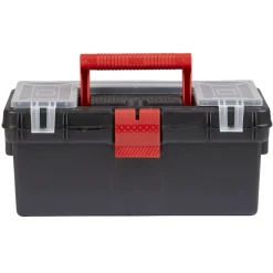 Gifi Rangement|Boîte à outil avec poignée et clip rouge et noire