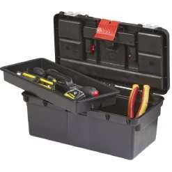 Gifi Rangement|Boîte à outil avec poignée et clip rouge et noire