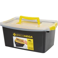 Gifi Rangement|Boîte à outils avec rangement amovible noir jaune 4L