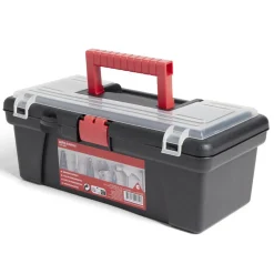 Gifi Aménagement Atelier^Boîte à outils plastique noir et rouge 30x14xH11cm