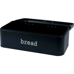 Gifi Boîte à pain en métal noir 23x42x16,5cm