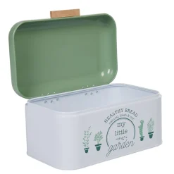 Gifi Boîte à pain My little garden alu bambou blanche et verte