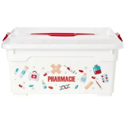 Gifi Rangement|Boîte à pharmacie blanche et rouge