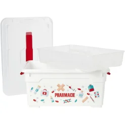 Gifi Rangement|Boîte à pharmacie blanche et rouge