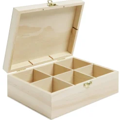 Gifi Boîte à thé en bois à personnaliser 20xH7x15cm