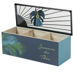 Gifi Rangement|Boîte à thé inscription Saveurs des Thés tropical