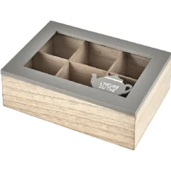 Gifi Boîte à thé mdf beige taupe