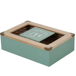 Gifi Boîte à thé My little garden en bois couvercle aluminium